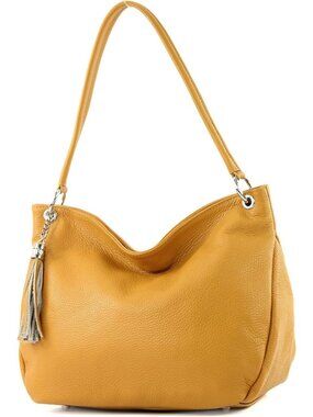 Chic Italian Leather Shoulder Bag - Stylish & Versatile Everyday Tote
